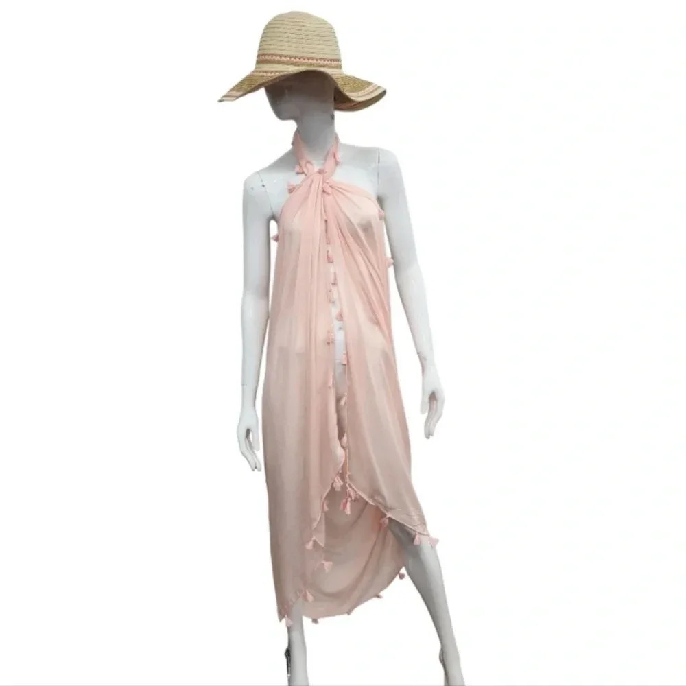 Quagga Greenleaf Floppy Beach Hat w/Matching Swimsuit Sarong Sunset OS - Picture 14 of 16